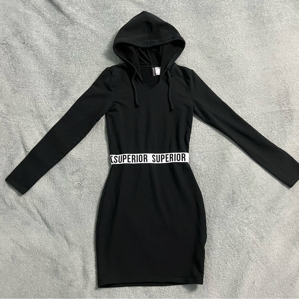 H&M women’s Black Hooded Dress